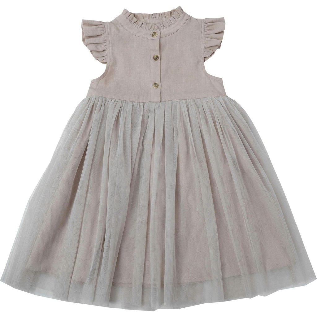 Fleurance Flutter Sleeve Buttoned Front Dress