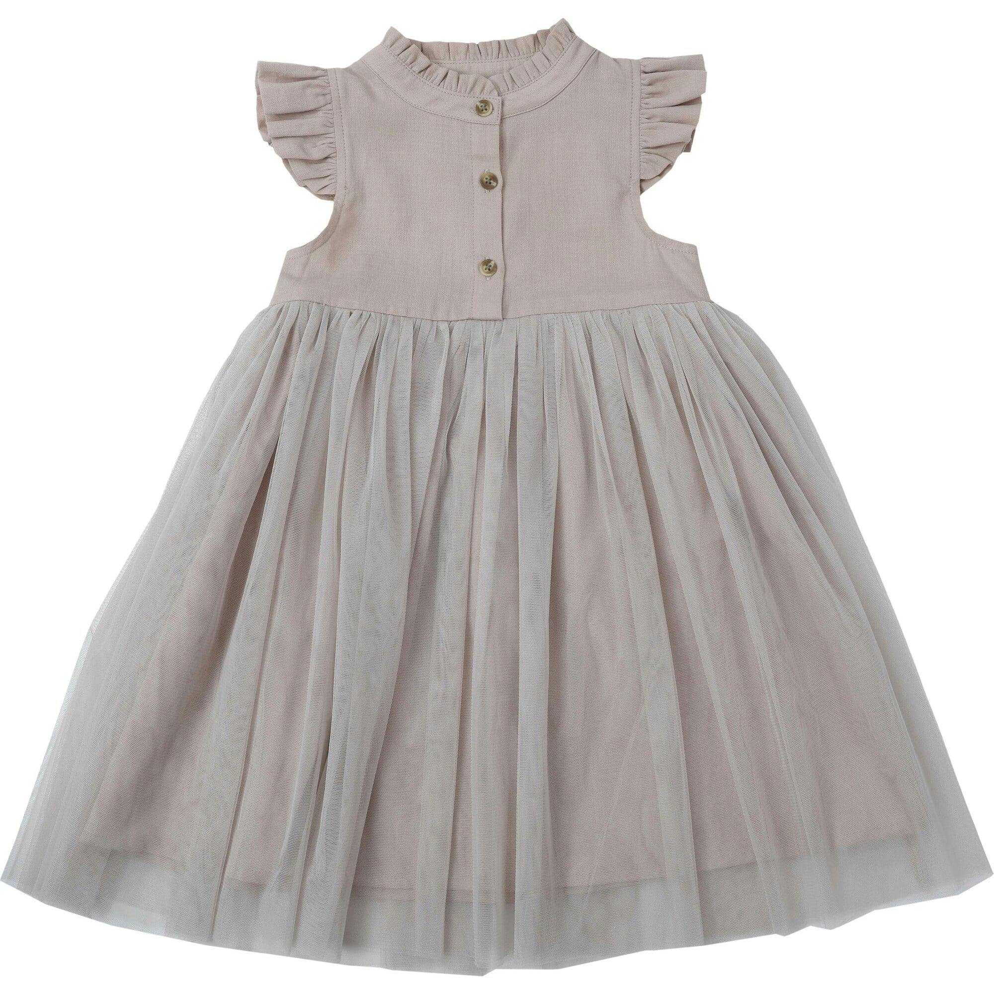 Fleurance Flutter Sleeve Buttoned Front Dress