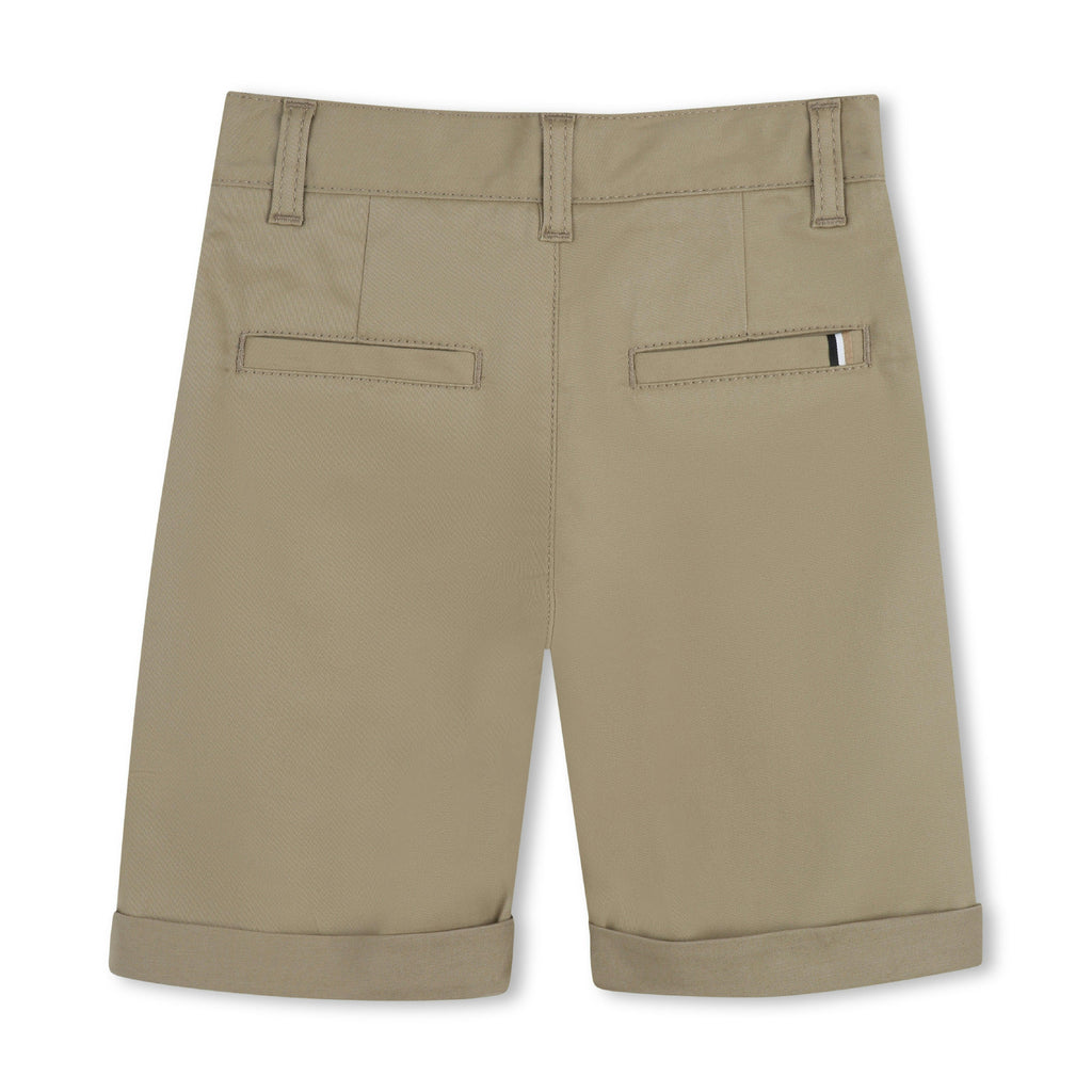 Brown Casual Folded Shorts