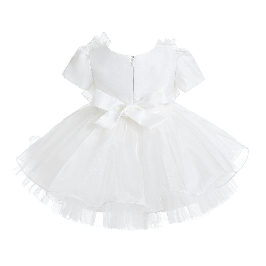 White Celestara Ruffle Bow Dress