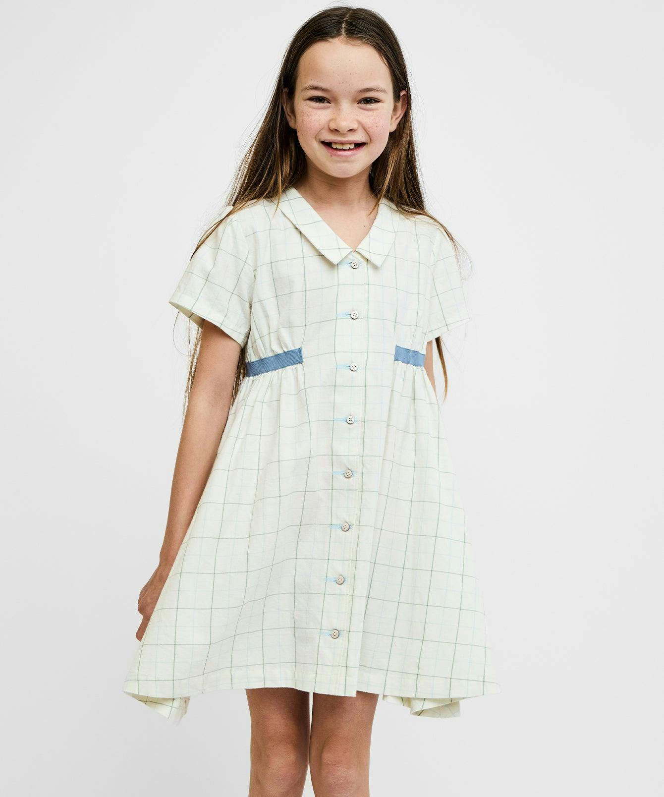 Shirt Dress, Seafoam Plaid
