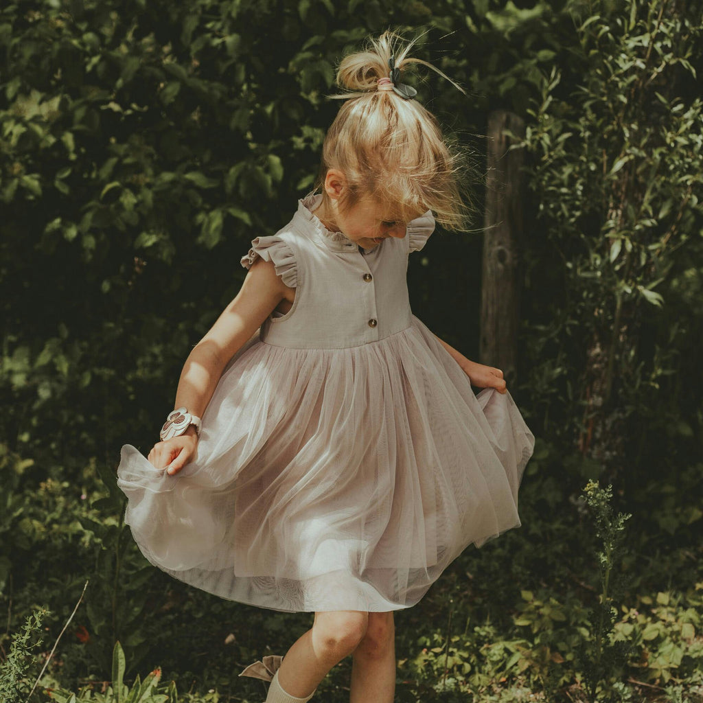 Fleurance Flutter Sleeve Buttoned Front Dress