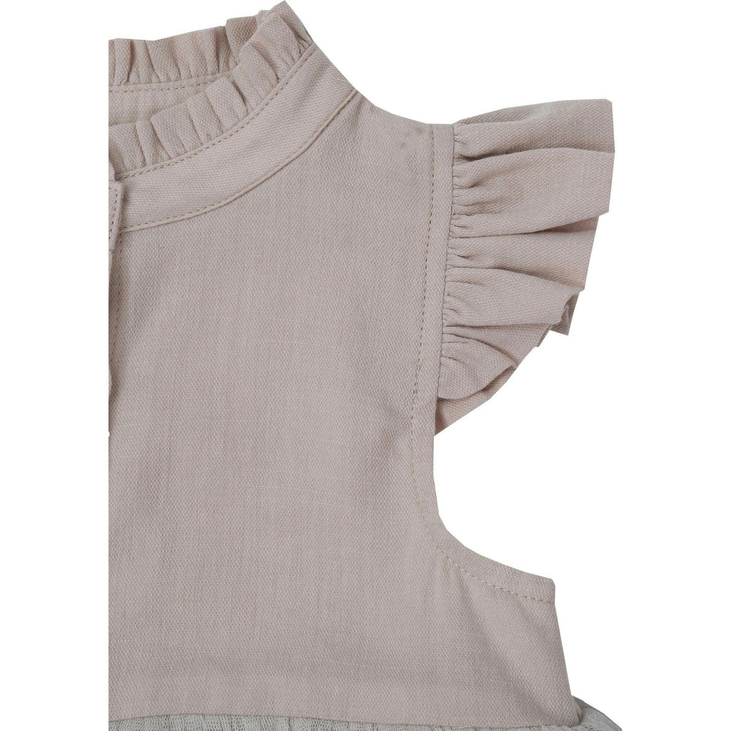 Fleurance Flutter Sleeve Buttoned Front Dress