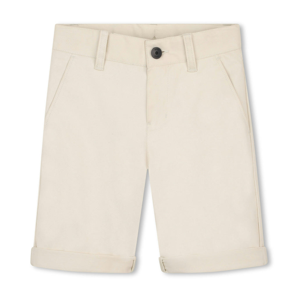 Beige Casual Folded Shorts
