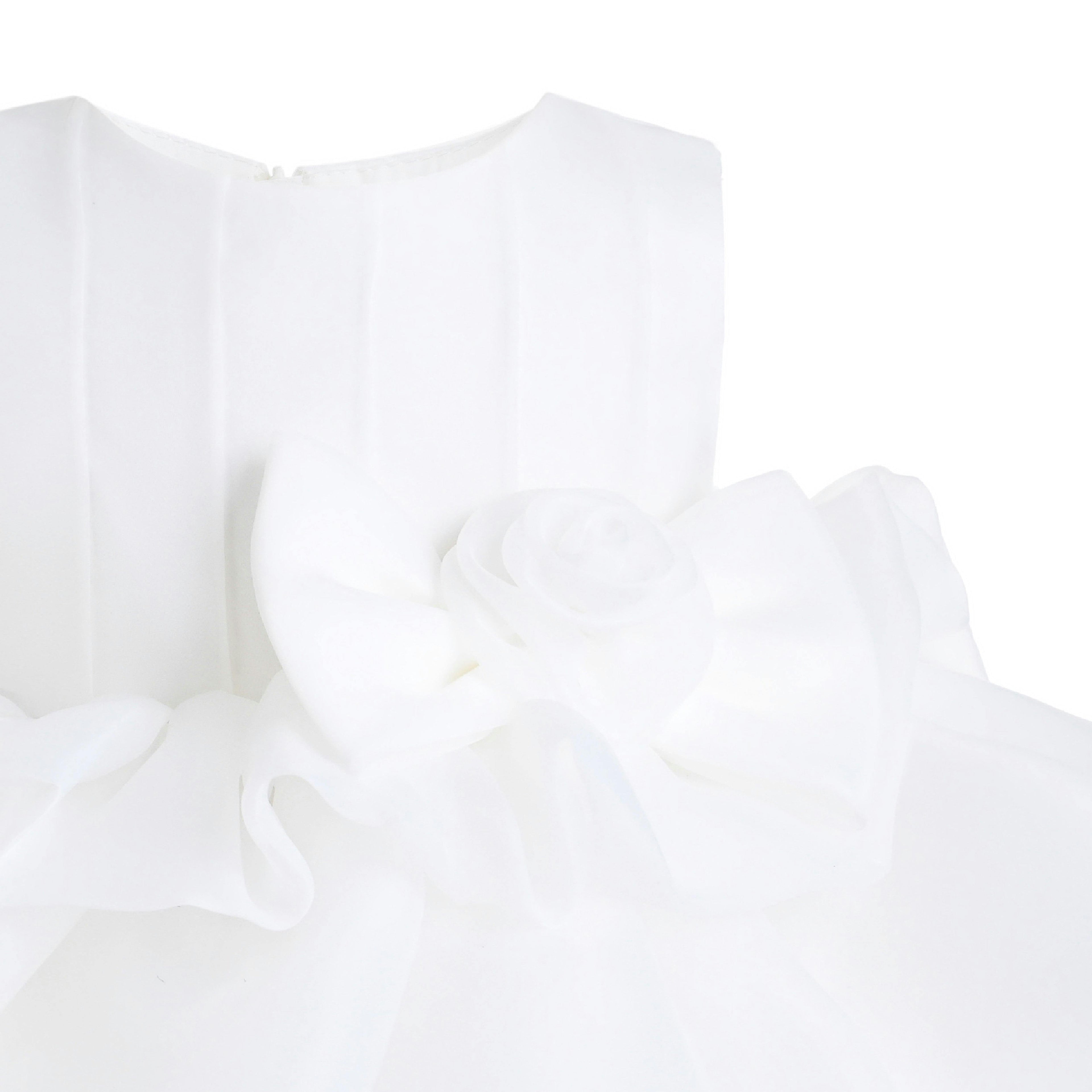 White Altheira Bow Ruffle Dress