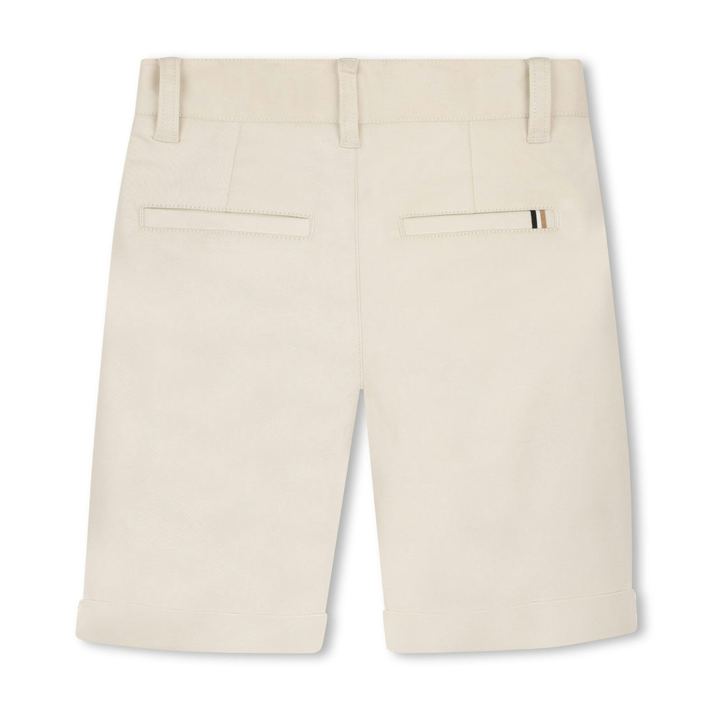 Beige Casual Folded Shorts