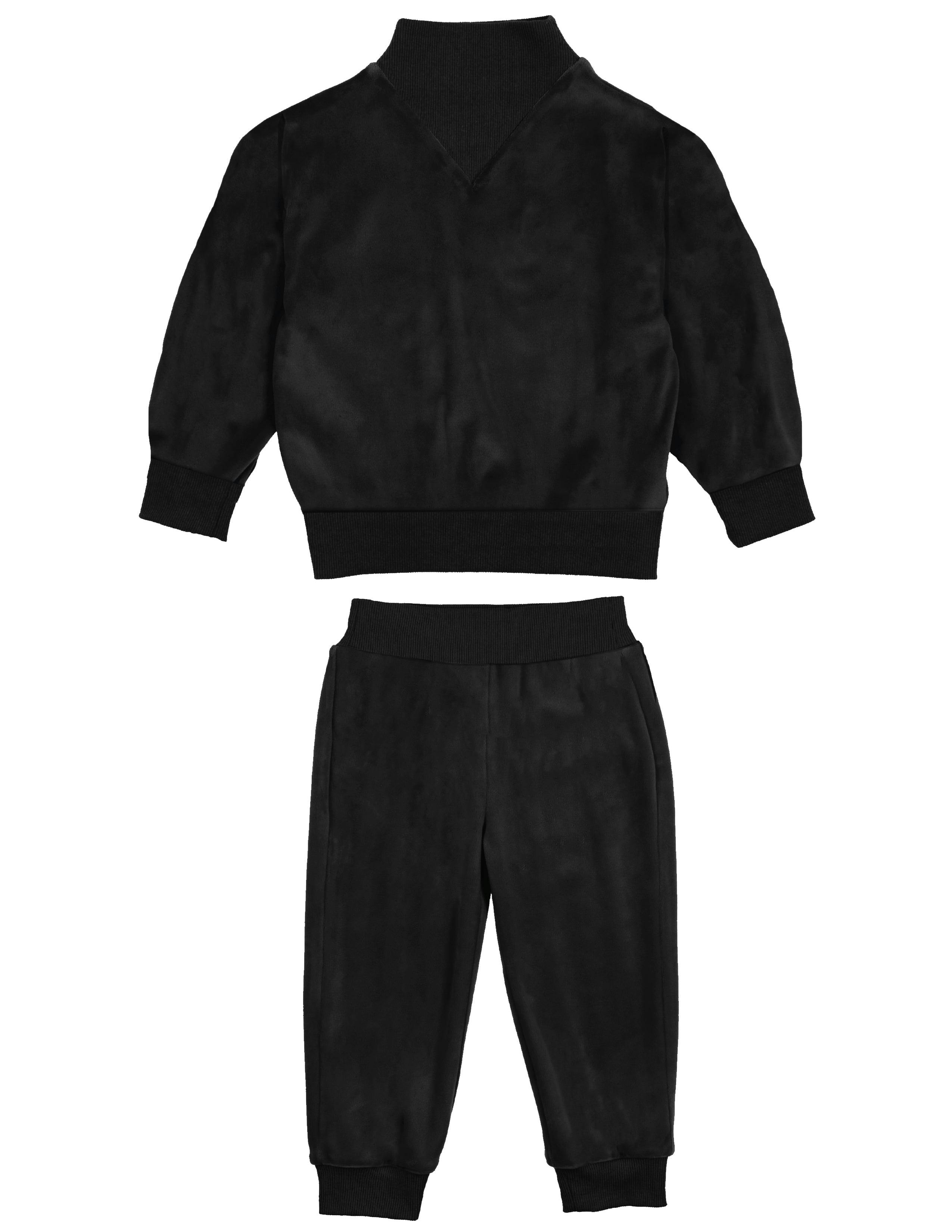 Baby Boys Velour High Collar V-Neck 2-Piece Lounge Set
