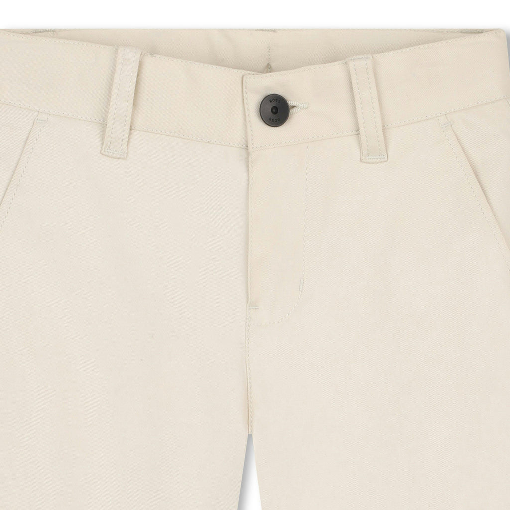 Beige Casual Folded Shorts