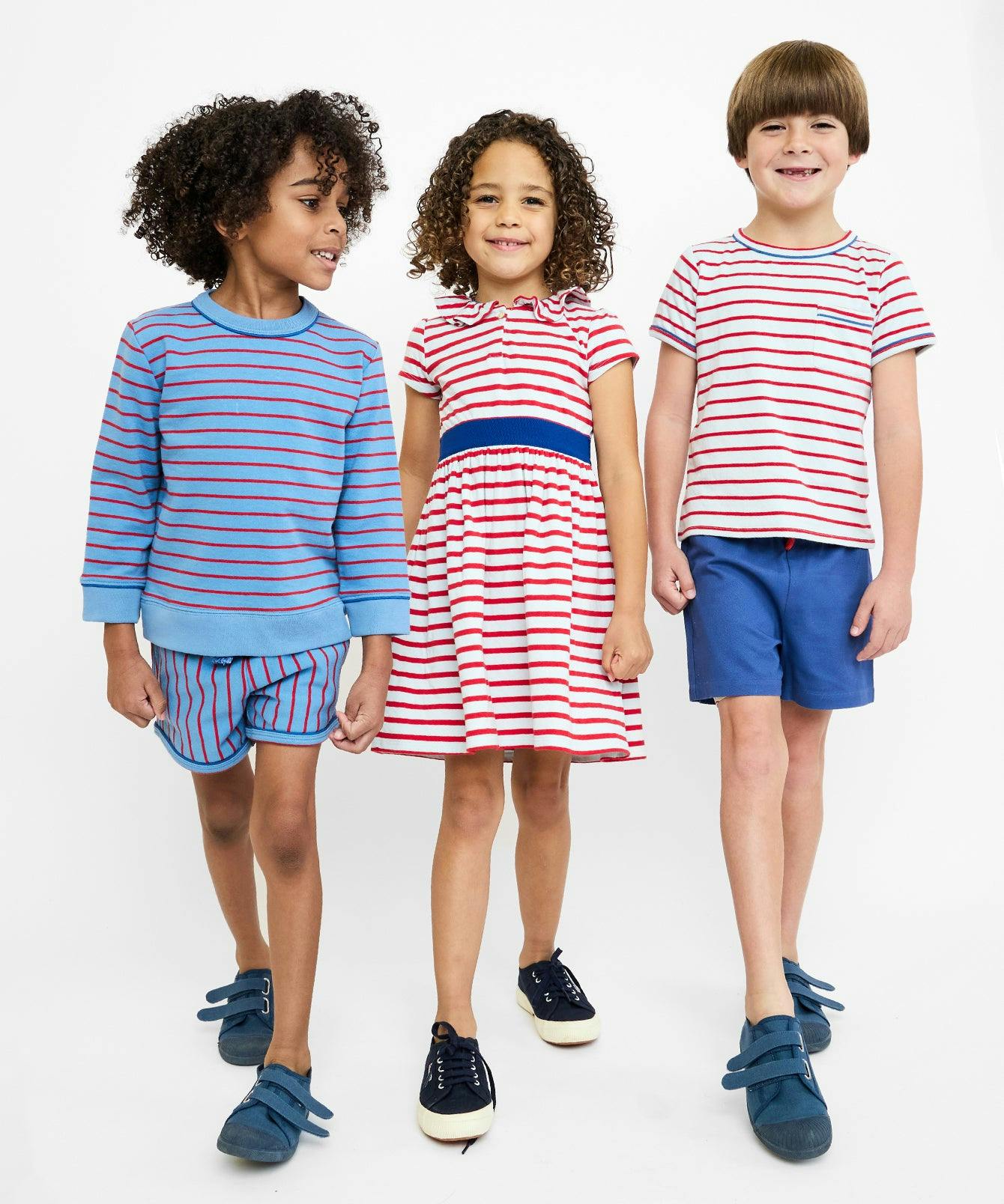 Allegra Dress, Paprika Stripe
